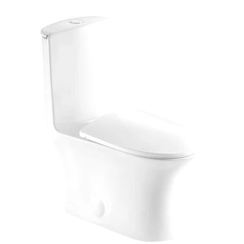 JINGZE Dual Flush Elongated Standard One Piece Toilet for Bathroom Comfort Height in White