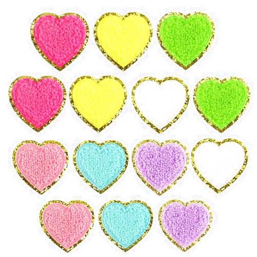 PLANTURECO Happy Face Heart Patches, Iron on Patches 14 Pieces, Iron on Patches for Clothing, Patches for Clothes Jackets Jeans Hats Backpacks DIY Decorations (14 Pack Heart)