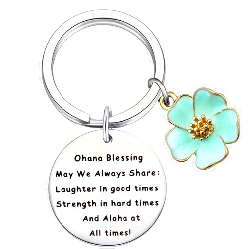 TONGXIN Ohana Keychain Blessing Gifts Hawaiian Keychain for Women Ohana Means Family Keychain Hawaii Jewelry Gift for Best Friend