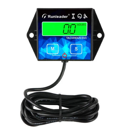 Runleader backlight Hour Meter Tachometer, Maintenance Reminder, Battery Replaceable, User shutdown,Use for Lawn Mower Tractor Generator Marine Outboard ATV Motor Snowmobile and Gas Powered Equipment