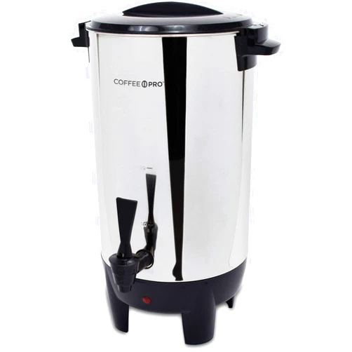 Coffee Pro CP30 30 Cup Urn, w/ Filter Basket, 10-Inch x10-Inch x15-Inch , 3 Prong, STST
