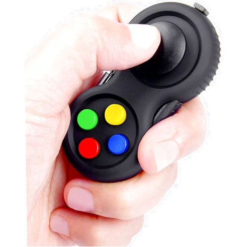 DUDDY-CAM™ Fidget Pad 8 Fun Features, Handheld Fidget Retro Controller Game Pad, Focus Toy, Anxiety Stress Relief Sensory for Children, Adults, ADD, ADHD & Skin Picker + Lanyard (Colorful)