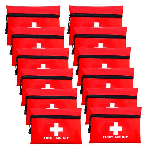 AOUTACC 12pcs Mini First Aid Kit Empty Bag, Travel Empty First Aid Kit Pouch Bag with Zippered for Emergency at Home, Office, Car, Outdoors, Boat, Camping, Hiking(Bag Only)