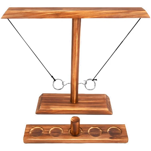CircleCraft Ring Toss Game for Adults, Hook and Ring Game, Swinging String Hook & Ring Tabletop Battle Game, Outdoor & Indoor Game, Patio Décor Party Bar Game, Wooden Ring & Hook Game, Fun Games for Adults