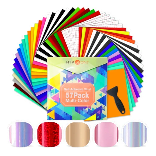 HTVRONT Permanent Vinyl for Cricut Machine-57 Pack, 12