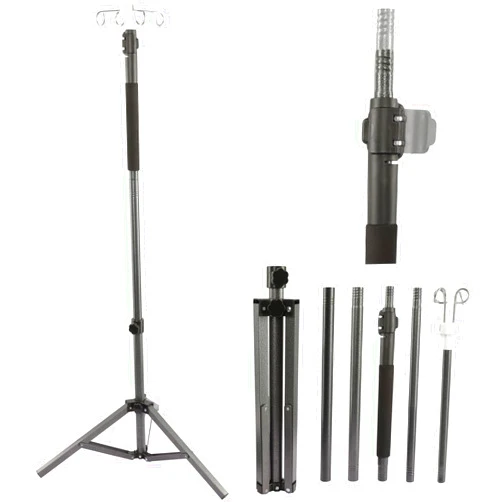 Crilealym IV Poles,46to 85In IV Stand Floor with 4 IV Bag Holder Stand Portable Telescopic Stabilizing Tripod Stainless Steels Pipe Extension Pole IV Influsion Pole Lightweight Strudy (46-86in)