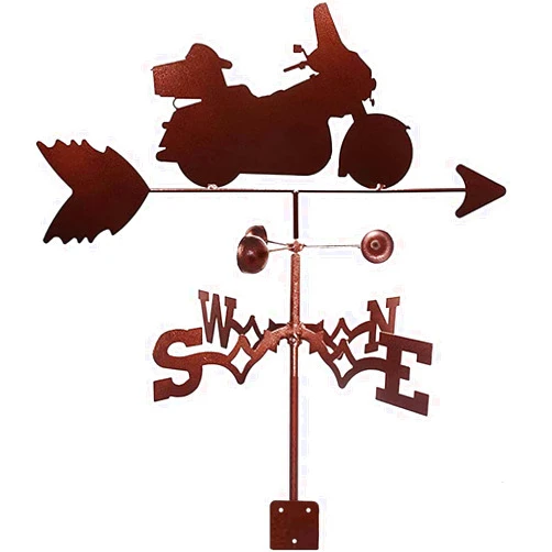 ZXKYZR8 Courtyard Decoration Weather Vane Motorcycle Silhouette Orientation Indicator Professional Measuring Tool with Anti-Rust Coating for Outdoor Bracket Decor Craft