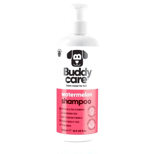 Buddycare Watermelon Dog Shampoo by Buddycare | Dry Skin & Itchy Skin Relief for Smelly Dogs | Deep Cleansing Shampoo for Dogs Puppy Sensitive Skin | Dog Shampoo & Conditioner | with Aloe & Vitamin B5 (16.90oz)