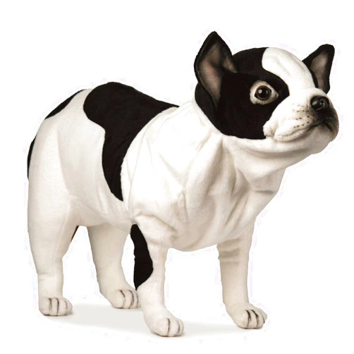 Hansa Synthetic Fiber French Bulldog with Black and White Finish 6601