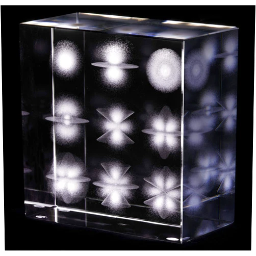 Bathsheba Sculpture Atomic Orbitals Laser Etched Crystal