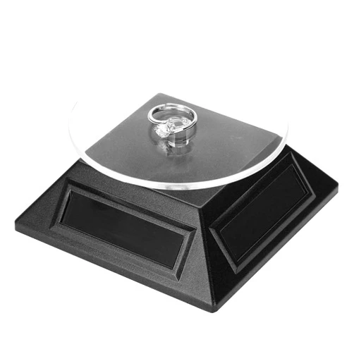 Antilog Jewelry Display Stand, Solar Showcase 360 Degrees Turntable Rotating Watch Phone Jewelry Organizer Display Stand(Black)