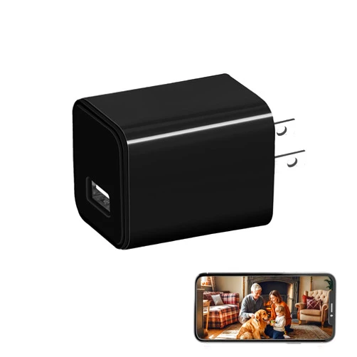 InCliick Smart WiFi Camera 4K USB Charger Cameras with 90-Degree Lens Support App Remote & Motion Detection for Indoor, Office and Pets -No Audio