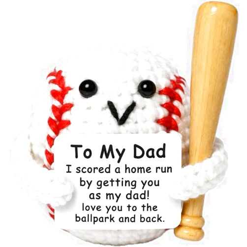 YACO STORE Dad Gifts from Daughter Son Wife, Positive Handmade Crochet for Father Day, Birthday Gifts for Dad