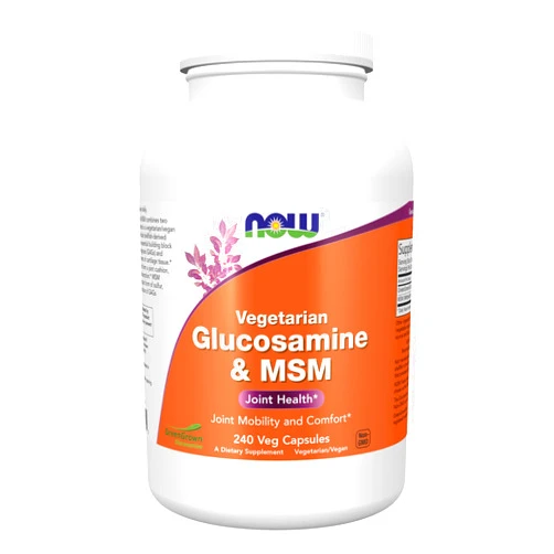 NOW Foods Supplements, Glucosamine & MSM (GreenGrown® Glucosamine), Vegetarian, 240 Veg Capsules