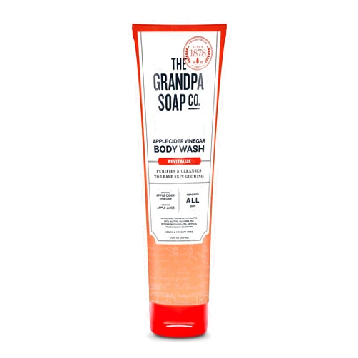 The Grandpa Soap Company Apple Cider Vinegar Body Wash - Purifies and Cleanses to Leave Skin Glowing, With Appl Cider Vinegar and Apple Juice, Helps Revitalize Skin, Vegan, 9.5 Fl Oz