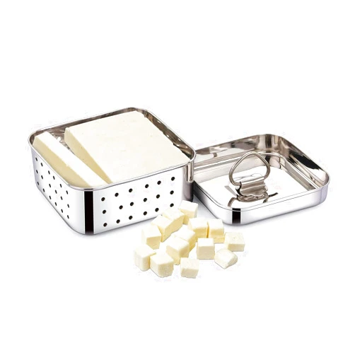 Crommie Stainless Steel Square Shape Paneer/Tofu/Cheese Maker Mould Machine Hard Presse Mold KIt For Paneer/Cheese Making (450ml)