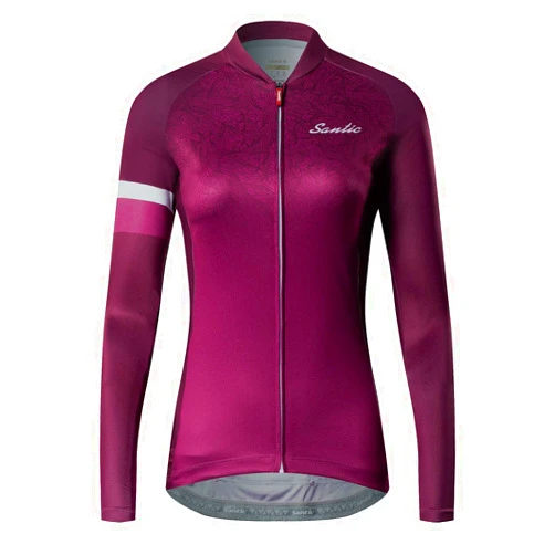 Santic Cycling Jersey Women's Long Sleeve Tops Bike Shirts Bicycle Jacket with Pockets