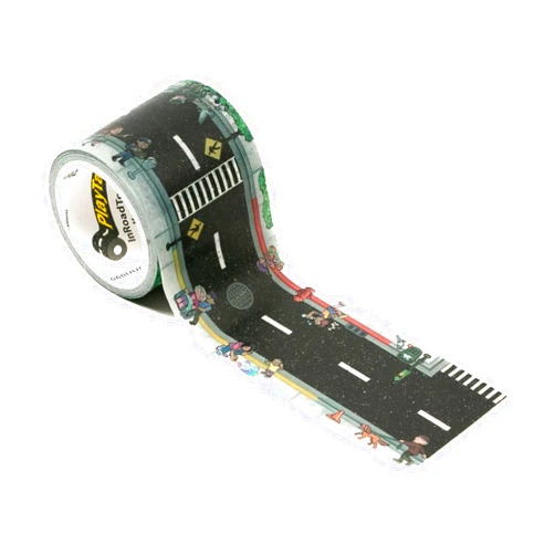 PlayTape - Neighborhood Road Tape for Toy Cars - Sticks to Flat Surfaces, No Residue, 2 in. x 30 ft. Roll