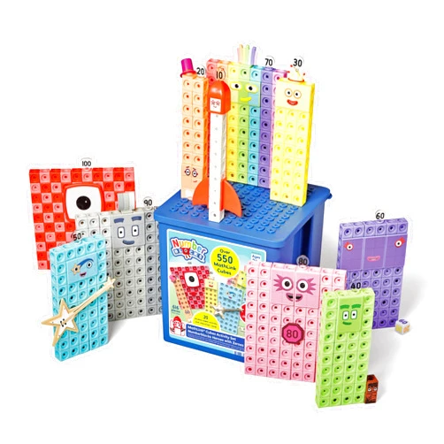 hand2mind Numberblocks Heroes with Zeroes MathLink Cubes Activity Set, Preschool Learning Activities, Math Manipulatives Kindergarten, Counting Blocks, Number Linking Cubes, Kids Educational Toys