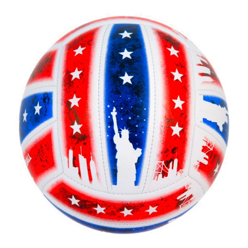 Millenti US Volleyball - Beach Gym Volleyballs, American Flag Stars and Stripes High-Visibility, Easy-to-Track Design, Patriotic USA Red White & Blue, VB-US-Vintage