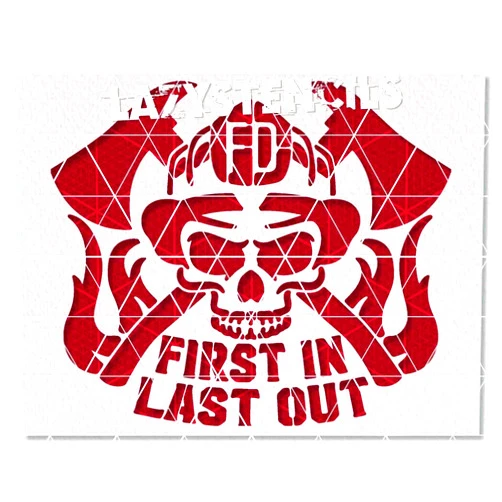 Lazy Stencils Firefighter Stencil - Reusable & Durable Maltese Cross Fire Department (8