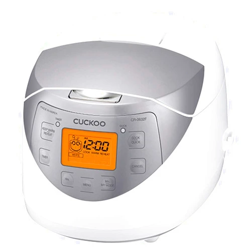 CUCKOO Micom Rice Cooker 6 Cup Uncooked / 12 Cup Cooked, Electric Rice Cooker Small with Fuzzy Logic, Sticky Rice Maker with 11 Menu Modes, Nonstick Small Rice Cooker White & Silver (CR-0632F)