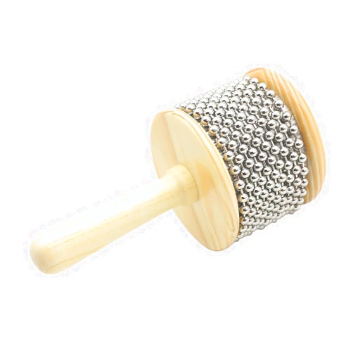 Mowind Wooden Cabasa Hand Shaker Percussion Instrument with Metal Beads for Classroom Band 3.4