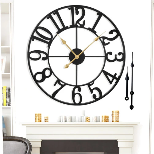 1st owned Large Wall Clock for Living Room Decor - 18 Inch Silent Non-Ticking Wall Clocks Battery Operated, Metal Vintage Retro Decorative Modern Wall Clock for Bedroom, Kitchen, Office, Farmhouse Decor
