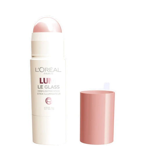 L'Oreal Paris True Match Lumi Le Glass Highlighter Stick, Reflective, Translucent, Glassy Highlighter for Face and Body, 620 Pink Ballet, 0.17 Oz