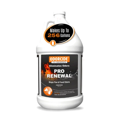 Odorcide Pro Renewal Fire & Flood Odor Eliminator Concentrate – Smoke Odor Eliminator for Strong Odor on Walls, Carpet, Upholstery & More – Mildew Odor Removal w/Non-Enzymatic Formula (128 oz)