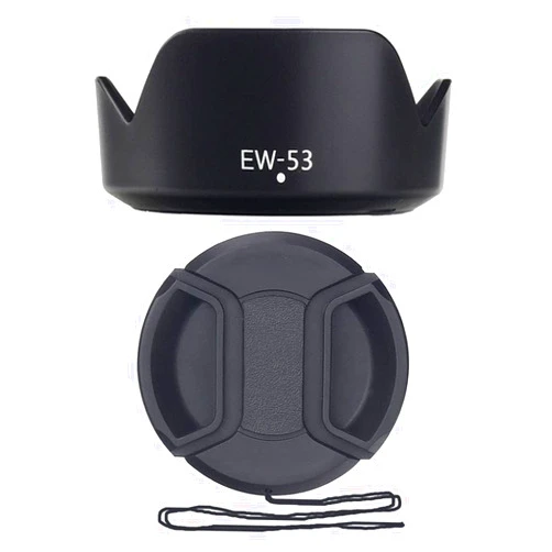 Fire Rock 49mm Snap-On Front Lens Cap and Hood fit for Canon M50 M100 M6 with EF-M 15-45mm is STM，EF-S 35mm f/2.8 is STM Lens Replace Canon EW-53 Hood（1 Cap+1 Hood）