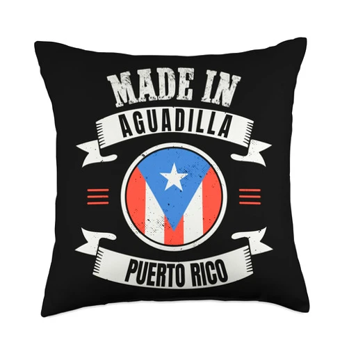 Funny Puerto Rican Gifts for Aguadillanos Boricua Aguadillano Puerto Rico Gift - Made In Aguadilla Throw Pillow