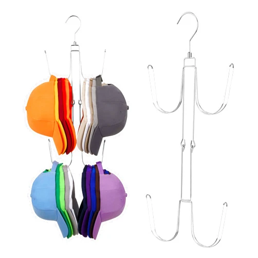 ZEDODIER Hat Hangers for Closet, Rotatable Metal Hat Organizer, Max 40 Storage Capacity, Hat Racks Cap Organizer for Baseball Caps,Spcae Saving Closet Organizers and Storage, Silver