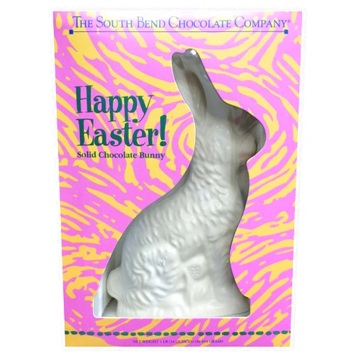 South Bend Chocolate Company Happy Easter 1 Lb Solid White Chocolate Bunny