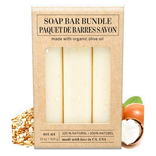 Olivia Care Exfoliating Bar Soap 3 Pack by Olivia Care – 100% Natural & Organic - Infused with Shea Butter & Oats - Deep Clean, Refreshing, Moisturizing & Hydrating - Triple-Milled - 3 X 5 OZ