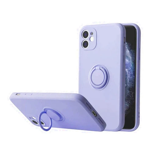 ZÖNNLite iPhone 12 Case with Ring Holder Kickstand, Robber Cover, Microfiber Liner, Full Body Shockproof Protection, Slim Fit, Color Violet
