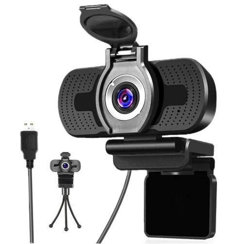 Dericam Webcam, HD 1080P Webcam with Microphone, USB Webcam, Play and Plug Streaming Webcam for PC Desktop & Laptop,for Video Calling Streaming, Conference, Gaming, Online Classes (with Tripod)