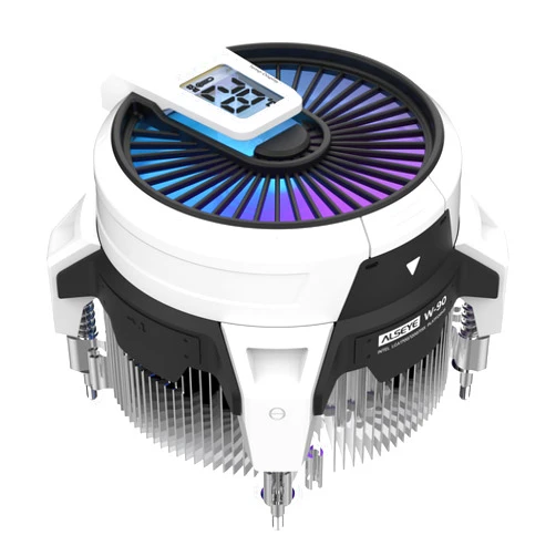 ALSEYE W90 CPU Cooler, Temperature Displayed CPU Cooler for Small Size PC Case with Powerful 90mm ARGB Lighting Fan and 40mm High-Performance Heat Column Inside (W90 Intel Version)
