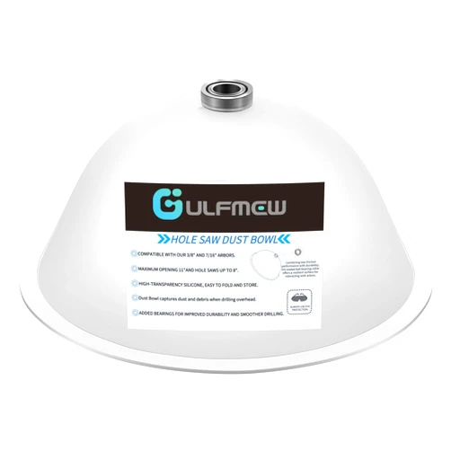 Gulfmew Hole Saw Dust Bowl, Silicone Transparent Drill Dust Collector for Installing Recessed Lights and Various Drilling Tasks, Works with All Hole Saws, Adds Bearings for Durability and Smoother Drilling