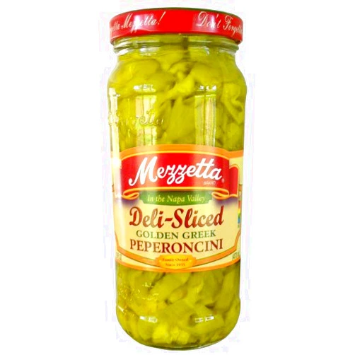 Mezzetta DELI-SLICED Golden Greek PEPERONCINI 16oz (2 Pack) by Mezzetta