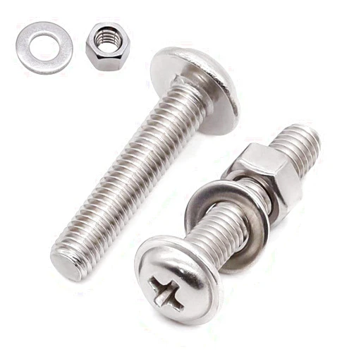Glvaner M5-0.8 x 16mm Length (30 sets) Pan Washer Head Phillips Drive Machine Screws with M5-0.8 Hex Nuts and Flat Washers Hardware Assortment Stainless Steel 304 (18-8)