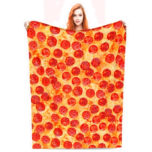 BLUBLU Pizza Flannel Fleece Bed Blanket Throw Blanket Lightweight Cozy Plush Blanket for Bedroom Living Rooms Sofa Couch 60