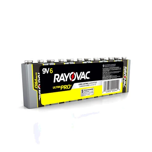 Rayovac 9V Batteries, Ultra Pro Alkaline 9V Cell Batteries (6 Battery Count)