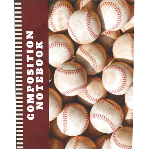 Just Another Rockstar Press Baseball Composition Notebook Wide Ruled: 7.5 x 9.25 Blank Paper / 108 Pages / Stationery Gift for Note Taking - Writing - Doodles / Softball Art Pattern Theme Cover
