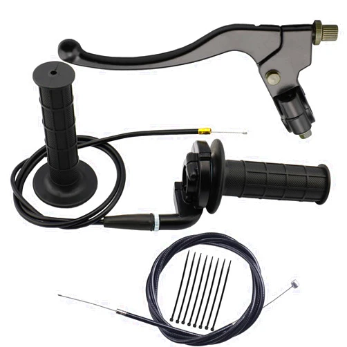 FYSHIQING Left Right Handle &Left Brake Lever &Brake Cable &Throttle Cable And Throttle Clamp Cable Brake Lever Kit Fit For Pit Dirt Motor Bike Mini Bike XR100 CRF70 CRF80 - Mb165 Mb200 196cc 200cc 5.5hp 6.5hp