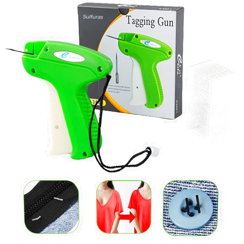 Sulfuras Quick Clothing Fixer, Quilt Tacking Gun, Mini Stitchy Gun with 1000 Barbs Fasteners, Stitchy Gun for Clothes, Micro Tagging Stitchy Tool for Clothing, Mini Stitch Hemming Gun for Clothes