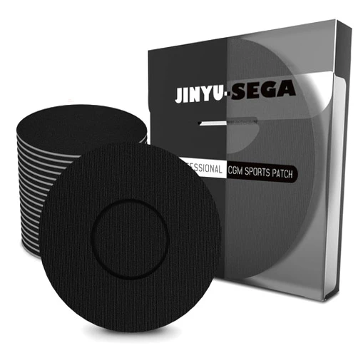 Jinyu-Sega Adhesive Patches for Freestyle Libre 1/2/3-20pcs Sensor Covers for Libre 1/2/3, Waterproof Overlay Patches, Lasts for 14 Days,Black