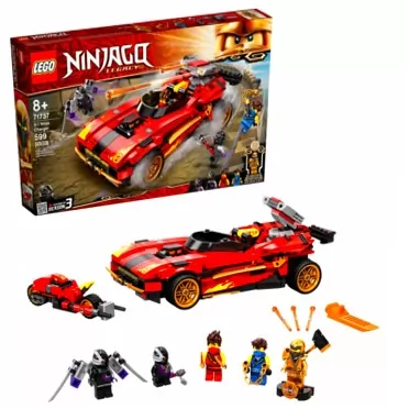 LEGO NINJAGO Legacy X-1 Ninja Charger 71737 Ninja Toy Building Kit Featuring Motorcycle and Collectible Minifigures, New 2021 (599 Pieces)