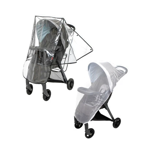 Nuby Eco Baby Stroller Weather Shield and Bug Netting Set - Stroller Rain Cover and Mosquito Net for Babies and Toddlers - Fits Most Strollers and Carriers