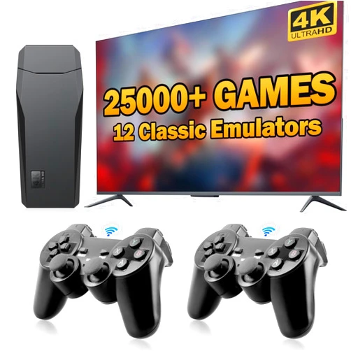 Generic Retro Game Console, Retro Stick with 25000+ Games, 4K HDMI Output, Built-in 12 Emulators, Plug & Play Video TV Game Console, Fantasic Gift to Kids/Adults